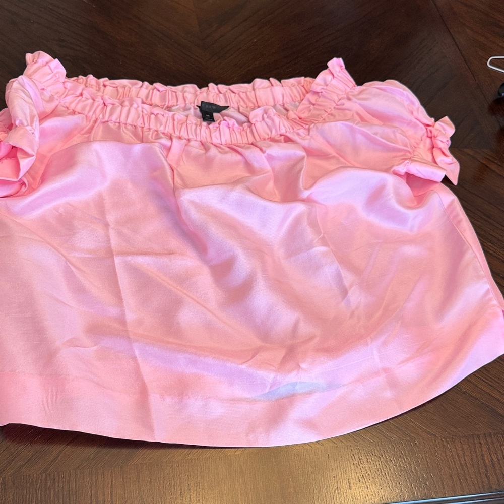 J crew. Pink satin like top.